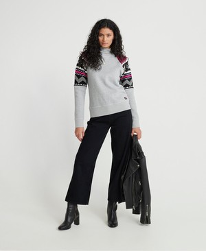 Superdry Courchevel Knit Mix Női Pulóver Szürke | KAGMI0392